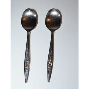 Oneida craft Deluxe serving spoon Lasting Rose Pre-owned 2 pc set